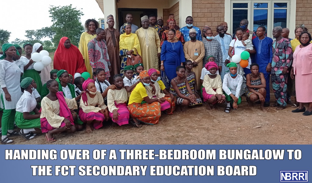HANDING OVER OF A THREE-BEDROOM BUNGALOW TO THE FCT SECONDARY EDUCATION BOARD BY NBRRI